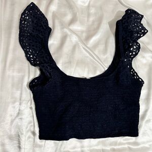 Chic Black Lace Crop Top
